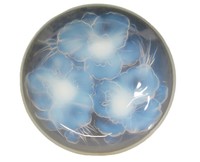 Editions Etling Opalescent Glass Bowl Geraniums